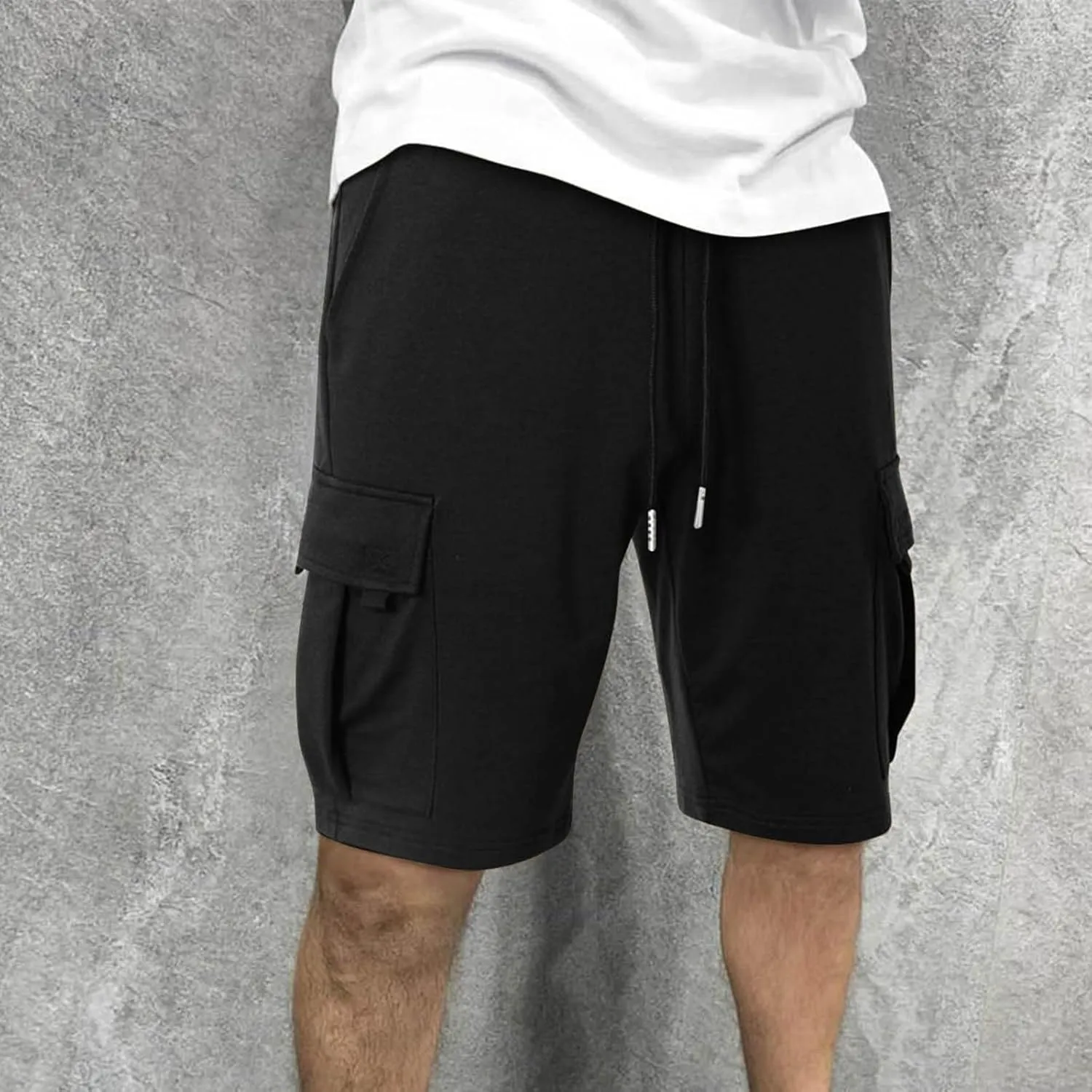 Athletic Shorts for Men Knee Length Cargo Pants High Waisted Bermuda Pants Hiking Cargo Shorts with Pockets 2025