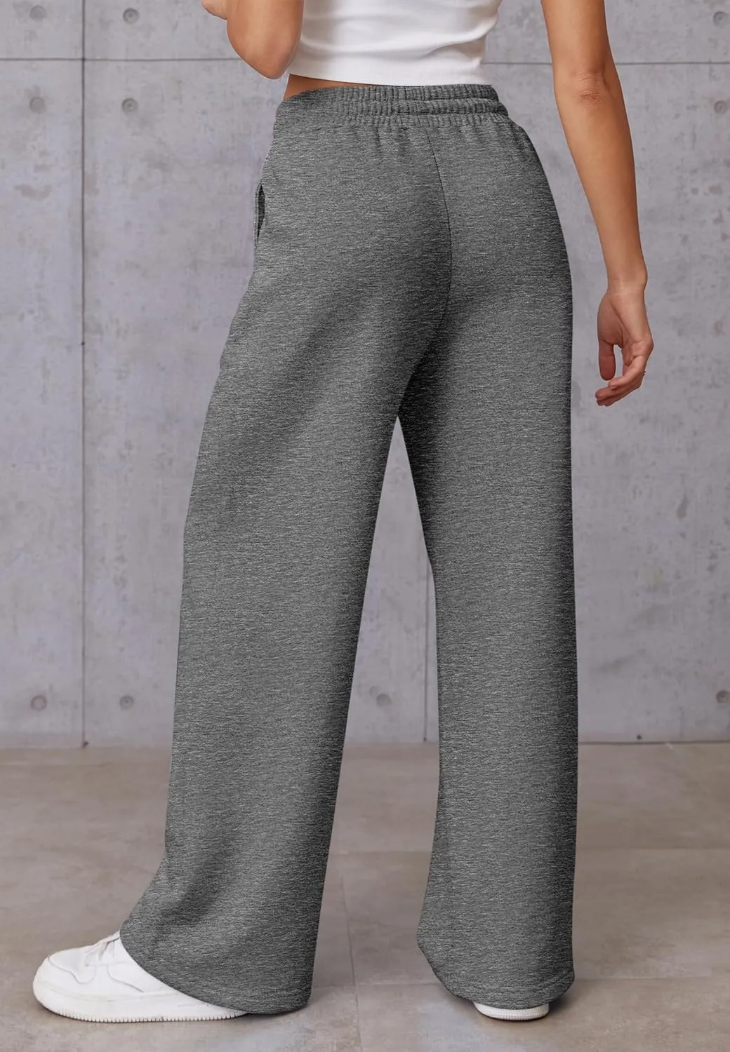 ATHMILE Womens Wide Leg Sweatpants High Waisted Baggy Pants Fashion Teen Girl Drawstring Athletic Joggers