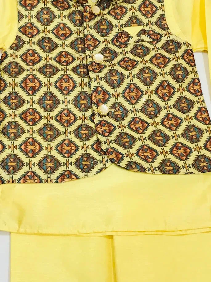 Attractive Brown Color Full Sleeves Solid Kurta & Salwar With Unique Design Jacket