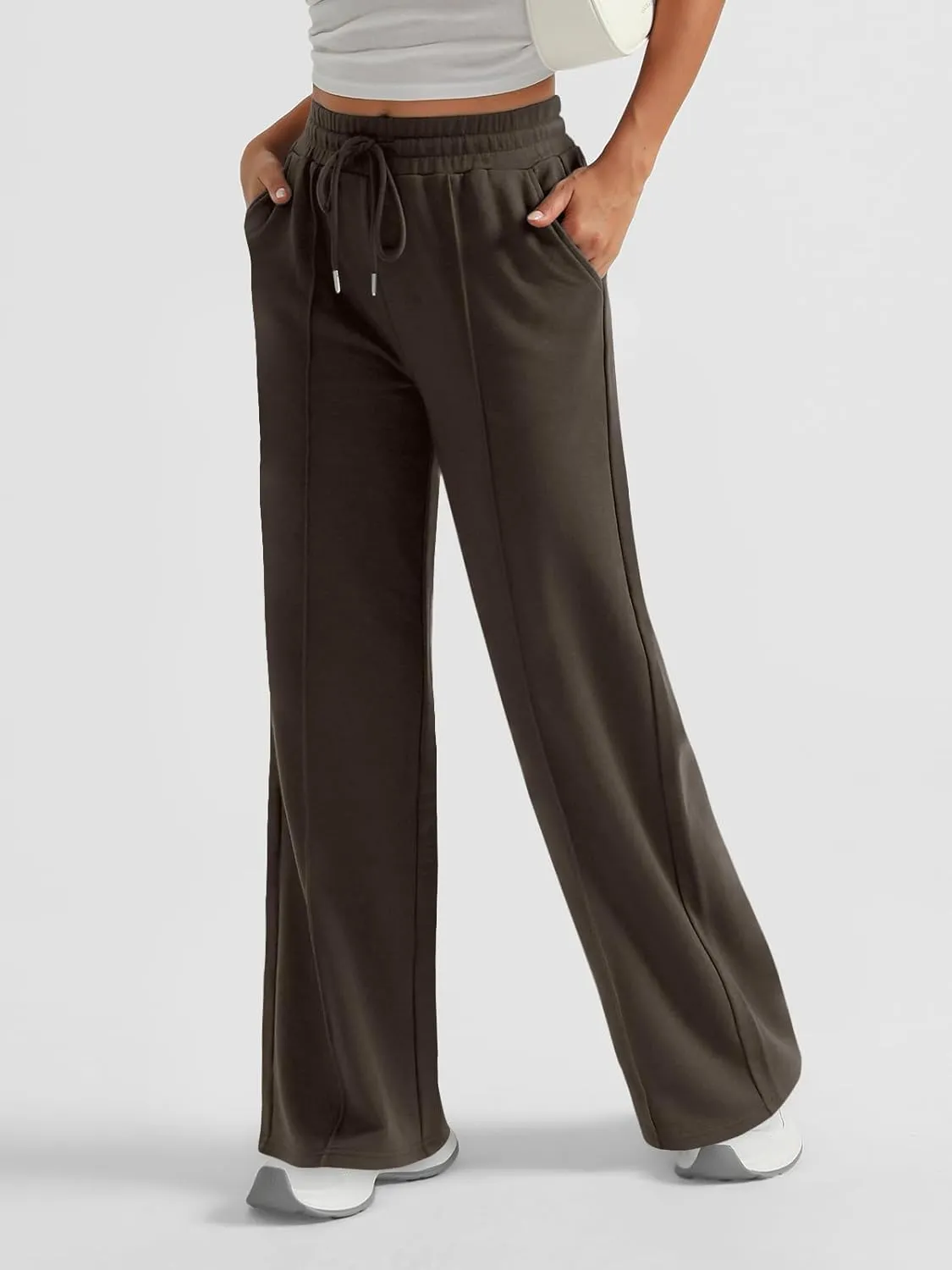 AUTOMET Womens Wide Leg Sweatpants High Waisted Baggy Pants Drawstring Athletic Joggers