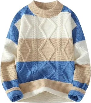 Autumn Winter Trend Thickened Warm Knitwear Men's Casual Loose Sweater Men