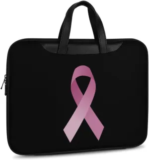 Awareness Ribbon Leather Bag Laptop Case Slim Water Resistant Computer Bags with Handle Briefcase for Work