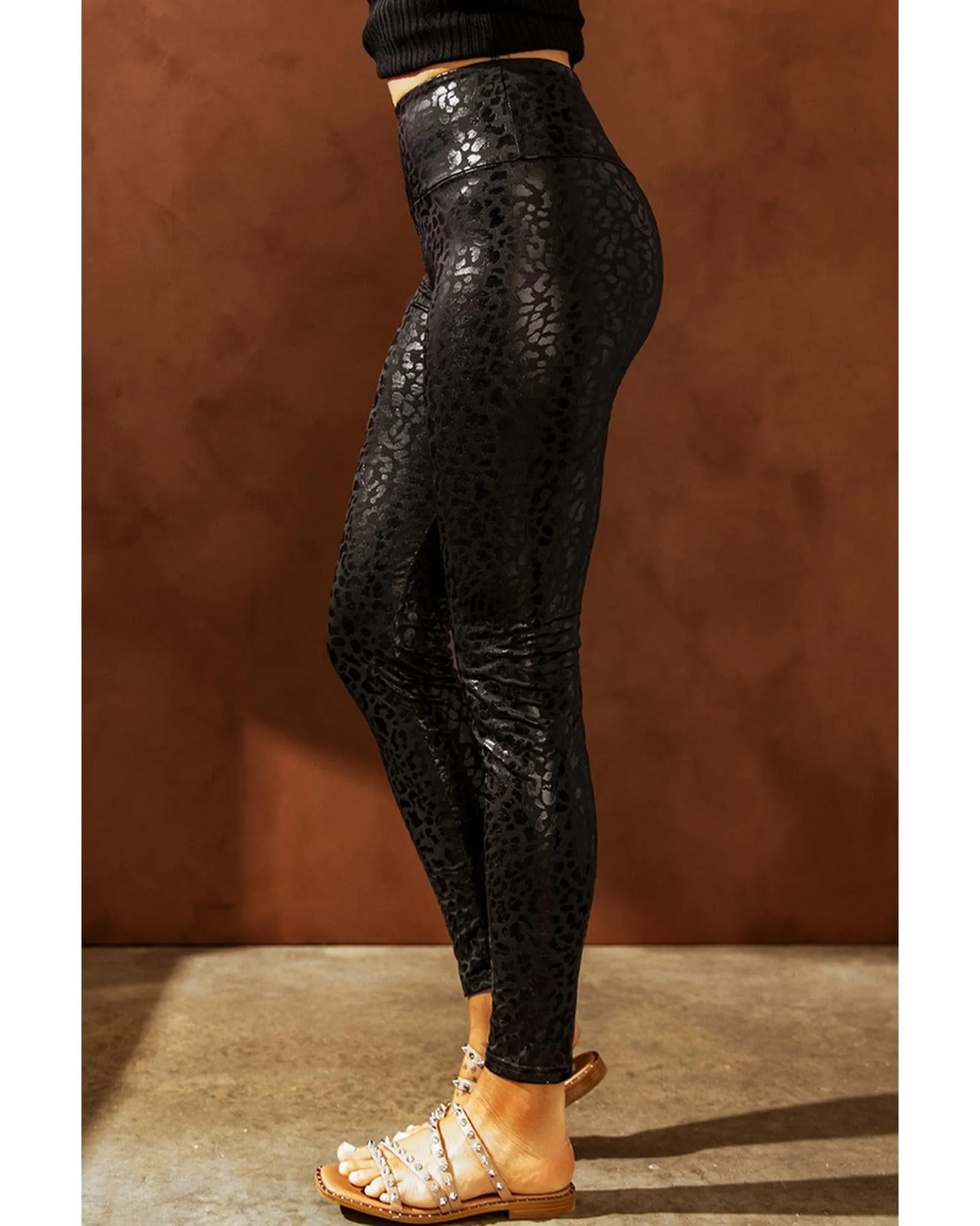 Azura Exchange Leopard Textured Leggings - XL
