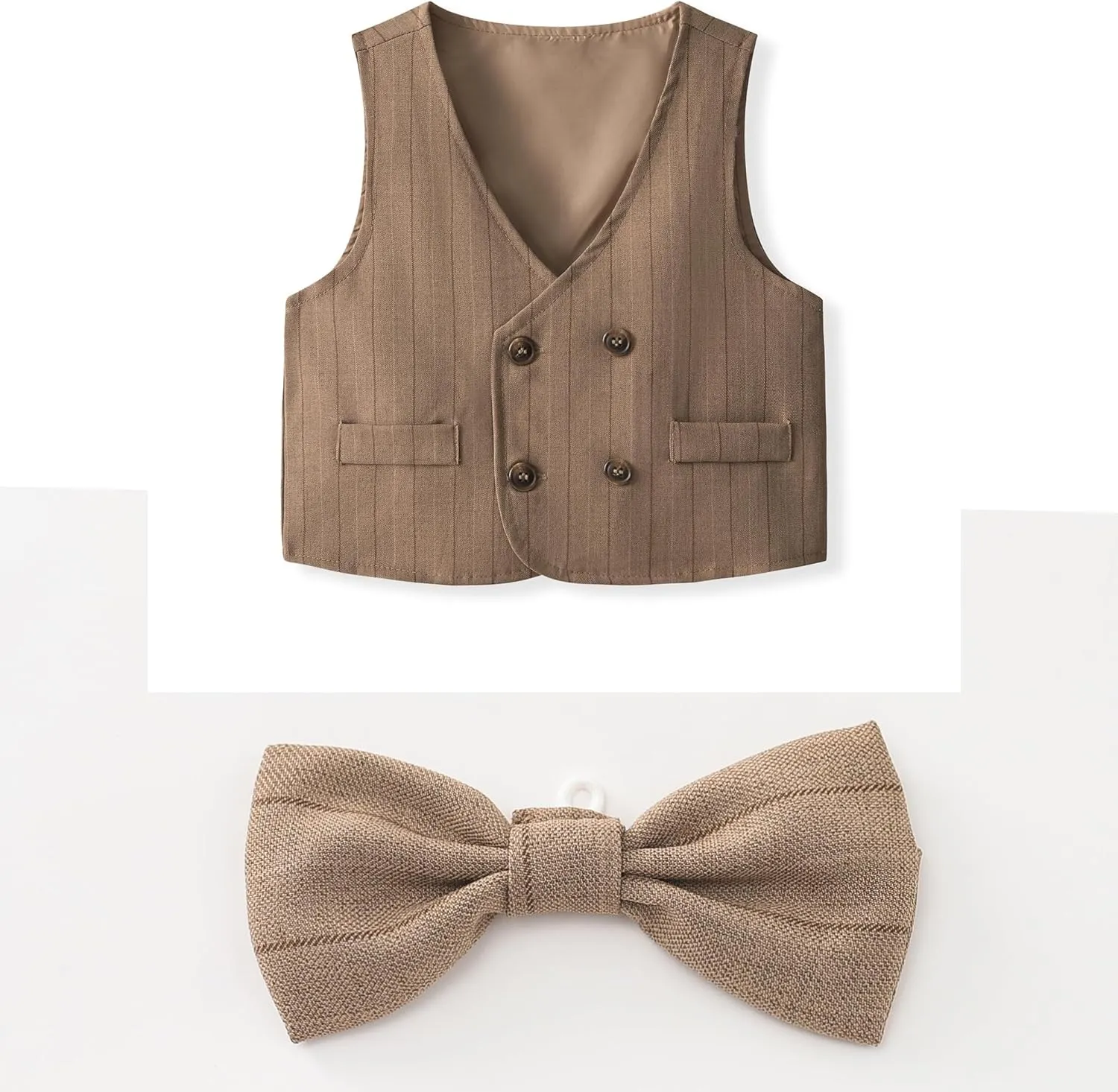 Baby Boys' 4-Piece Gentleman Suit Set with Shirt, Vest, Bowtie and Pants Outfits