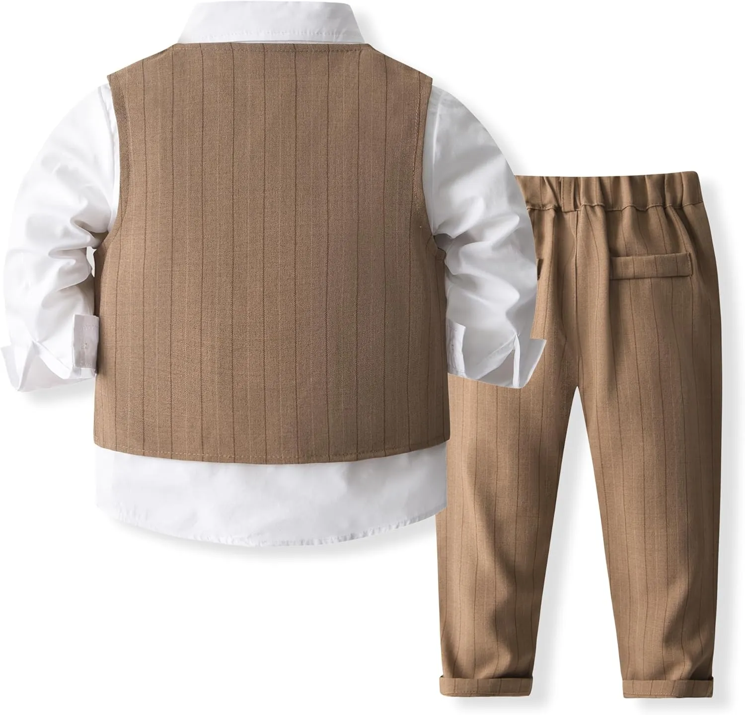 Baby Boys' 4-Piece Gentleman Suit Set with Shirt, Vest, Bowtie and Pants Outfits