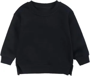 Baby Boys Girls Fleece Sweatshirt Crewneck Solid Cotton Pullover Newborn Infant Warm Basic Sweatshirt Fall Winter Top