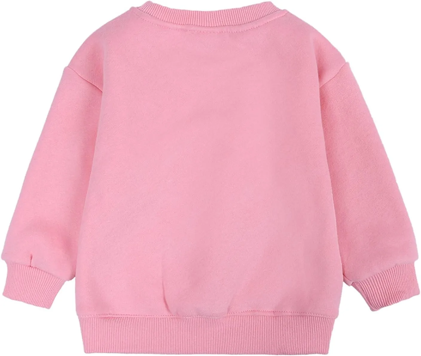 Baby Boys Girls Fleece Sweatshirt Crewneck Solid Cotton Pullover Newborn Infant Warm Basic Sweatshirt Fall Winter Top