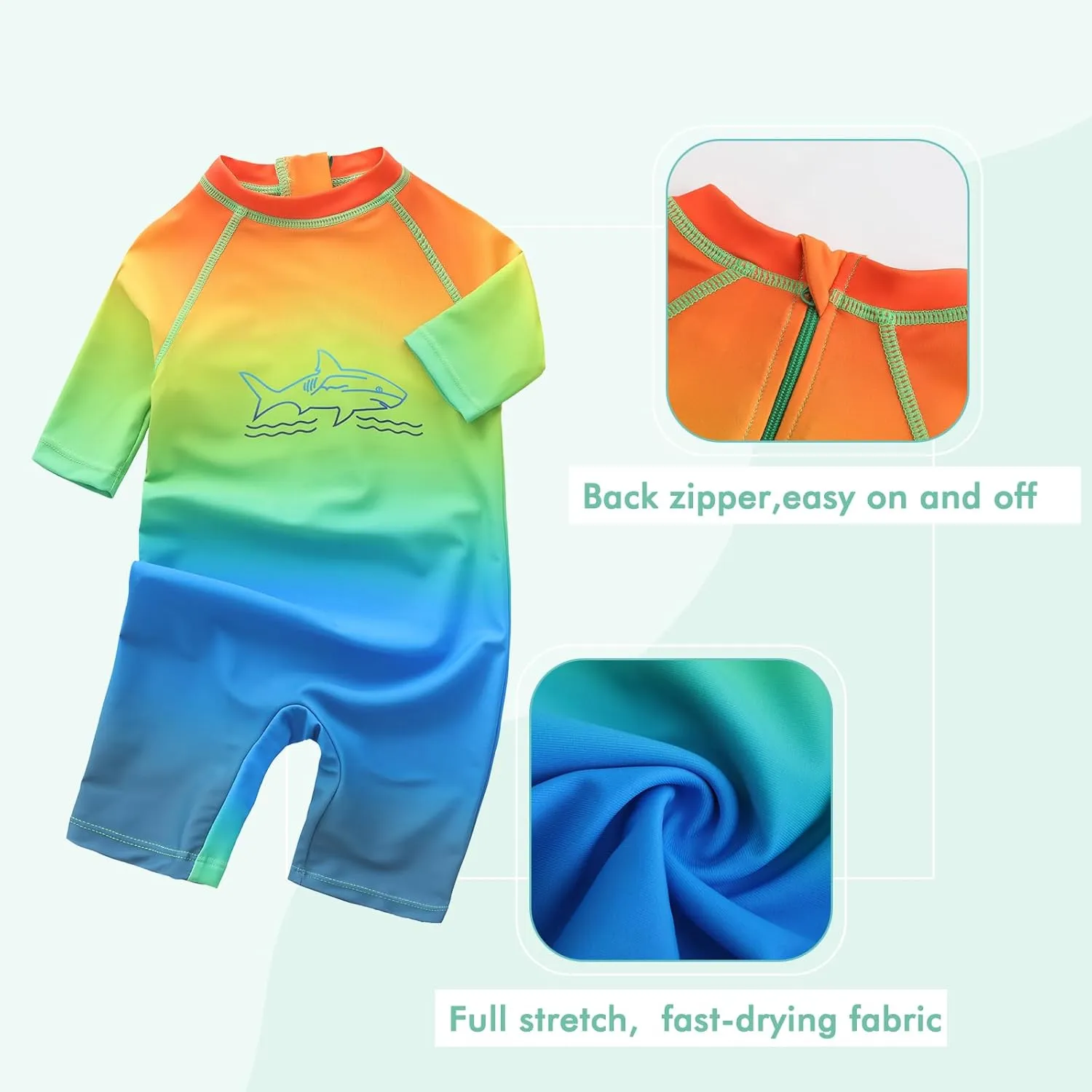 Baby Boys One Piece Rash Guard Swimsuits for Toddler Boys Short Sleeve Sunsuits Sun Protective Bathing Suits Beach Swimwear