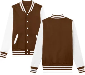 babyhealthy Women's Men's Varsity Baseball Jacket Casual Letterman Bomber Jacket Windbreaker Lightweight Jacket Coat
