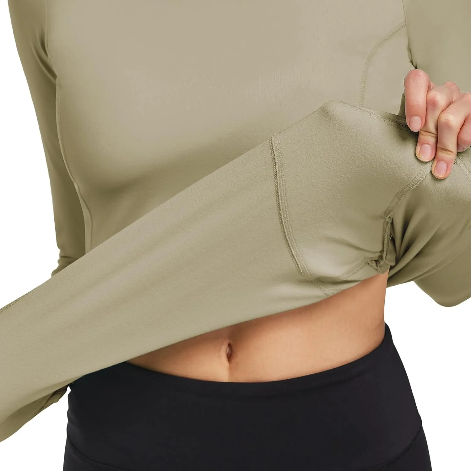 baleaf Thermal Shirts for Women Long Sleeve Fleece Tops Running Workout Cold Weather Gear Compression Zipper Pocket