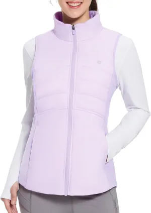 baleaf Women's Lightweight Puffer Warm Vest Thermal Water Resistant Outwear Sleeveless Jacket Zip Pocket Winter Outdoor