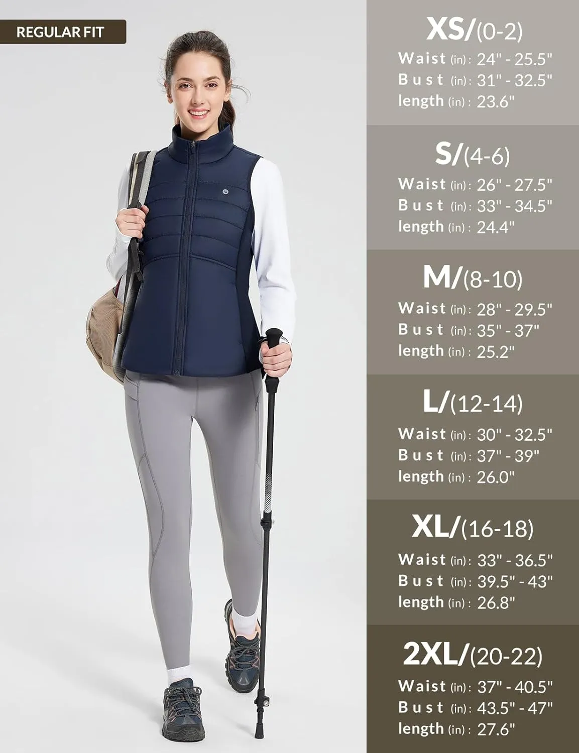 baleaf Women's Lightweight Puffer Warm Vest Thermal Water Resistant Outwear Sleeveless Jacket Zip Pocket Winter Outdoor