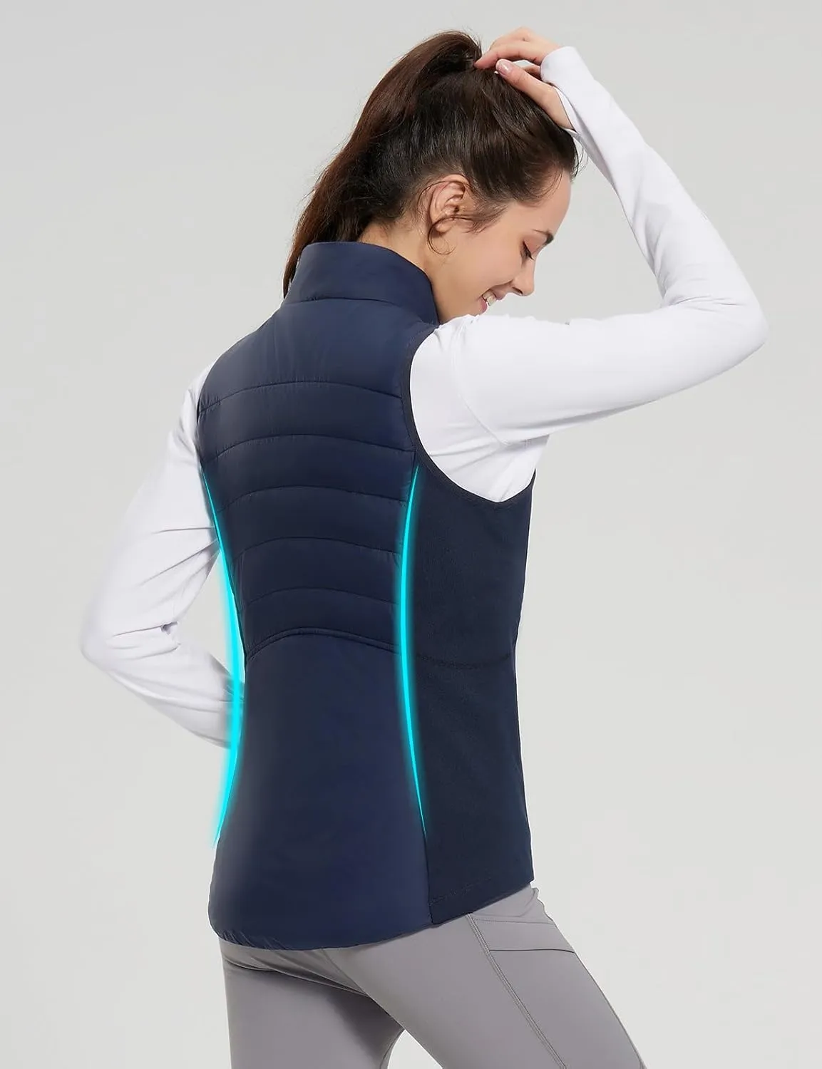 baleaf Women's Lightweight Puffer Warm Vest Thermal Water Resistant Outwear Sleeveless Jacket Zip Pocket Winter Outdoor
