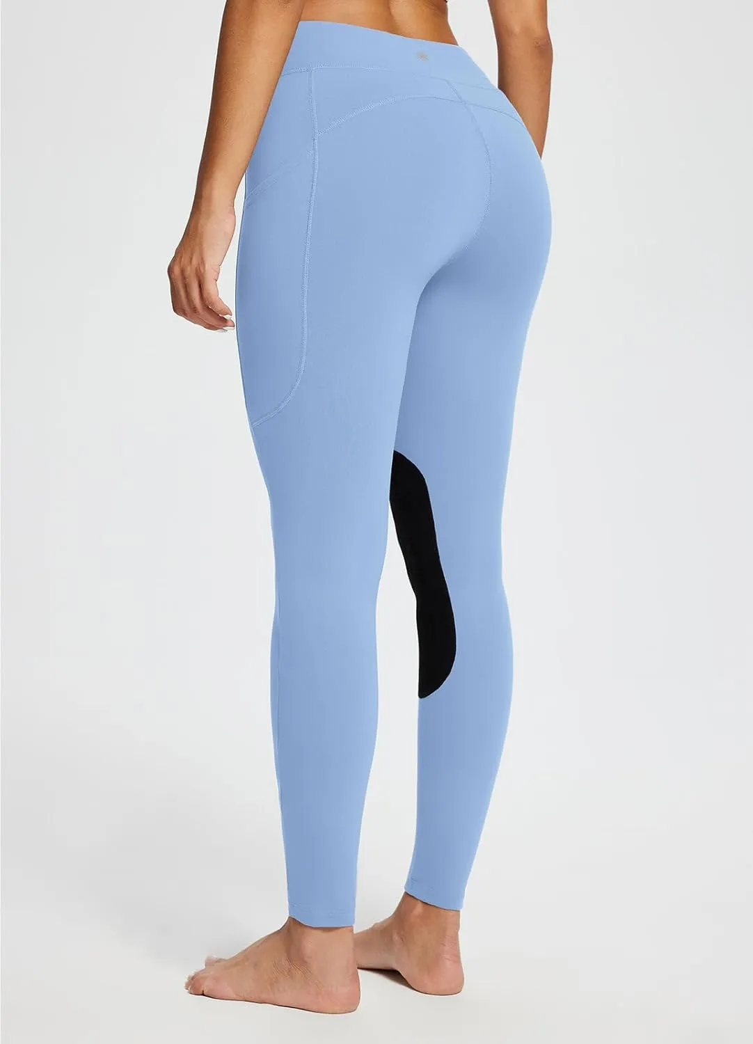 baleaf Women's Winter Riding Pants Horse Breeches Knee-Patch Fleece Horseback Equestrian Tights Pockets Leggings