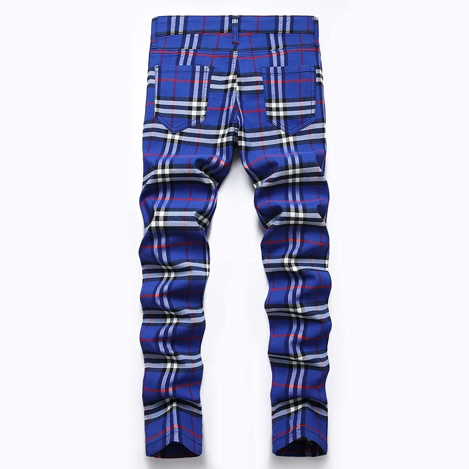 Banana Bucket Plaid Panst Stretch Slim Fit Business Casual Dress Chinos Pants Skinny Mens Dress Pants