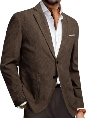 Barry.Wang Mens Vintage Blazer Corduroy Sport Coat Regular Fit Suit Jacket Halloween Christmas Holiday Cruise