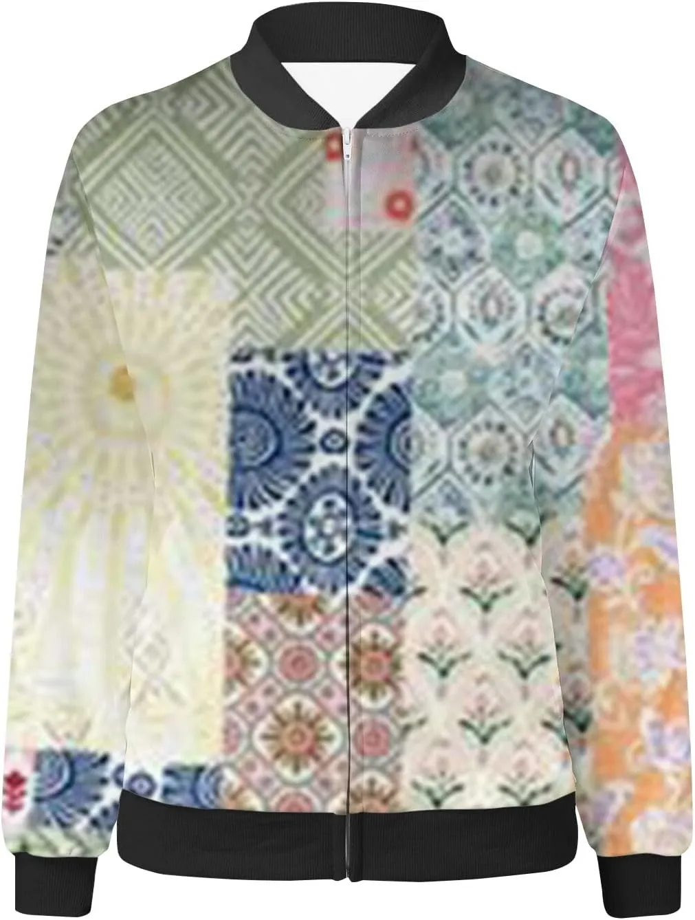 Baseball Jacket Coat for Women Thin Pocket Jacket Blouse Varsity Coat Baseball Top Floral Jackets for Women Fall 2024