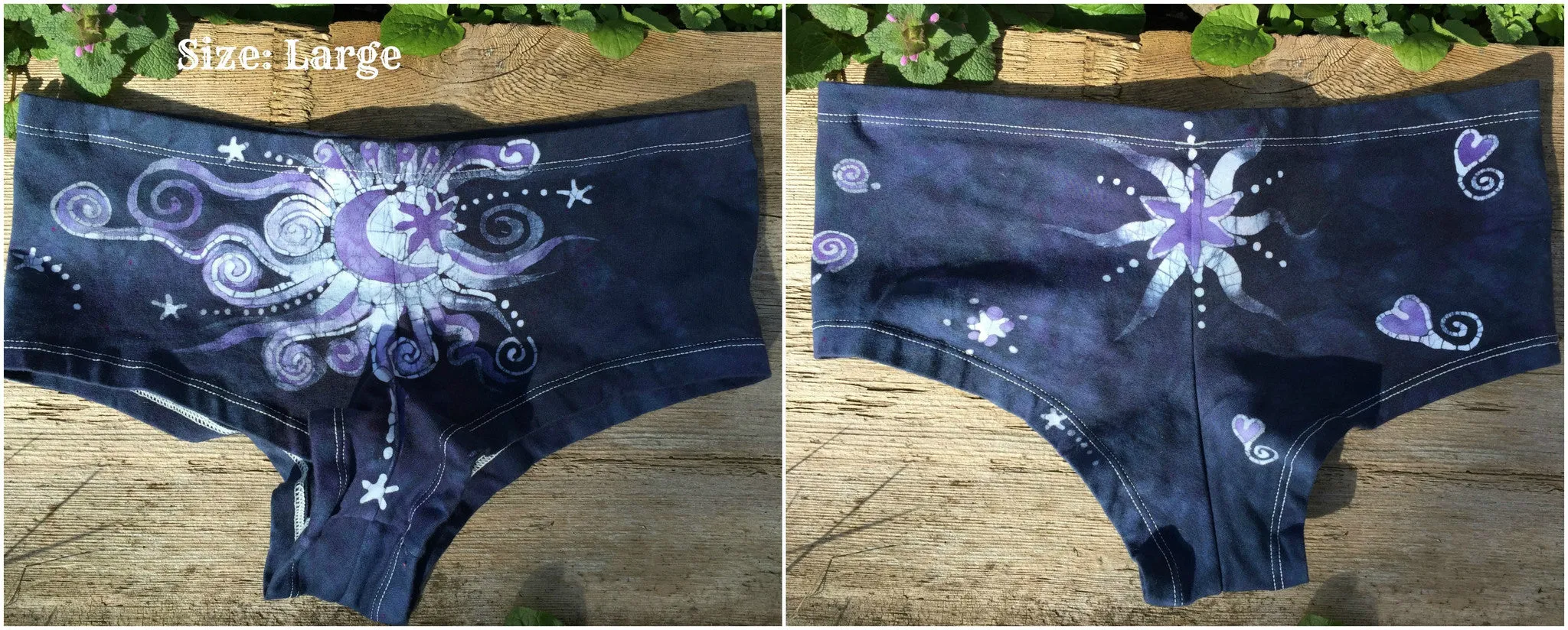 Batik Boyshort Undies - Midnight Blue Moon