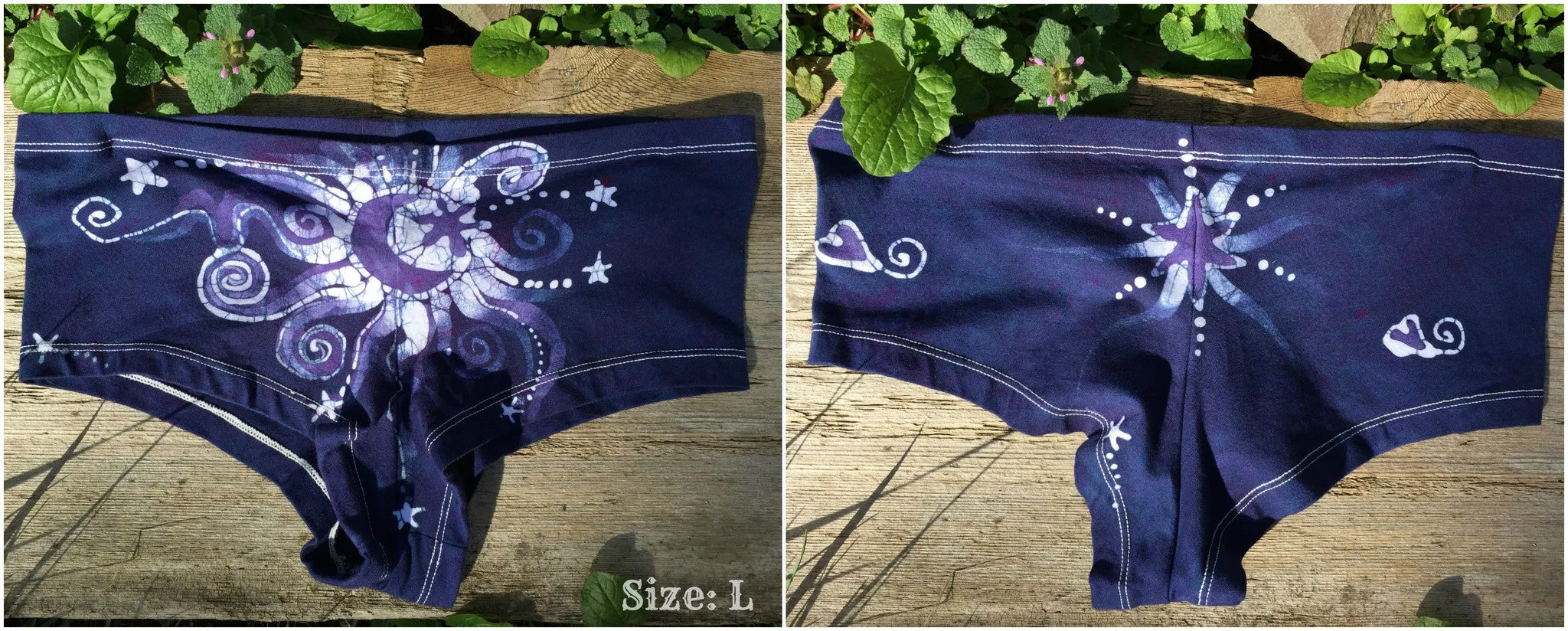 Batik Boyshort Undies - Midnight Blue Moon