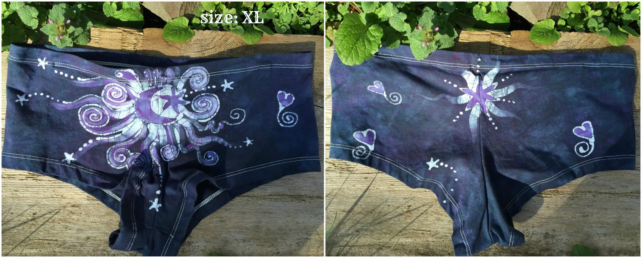 Batik Boyshort Undies - Midnight Blue Moon