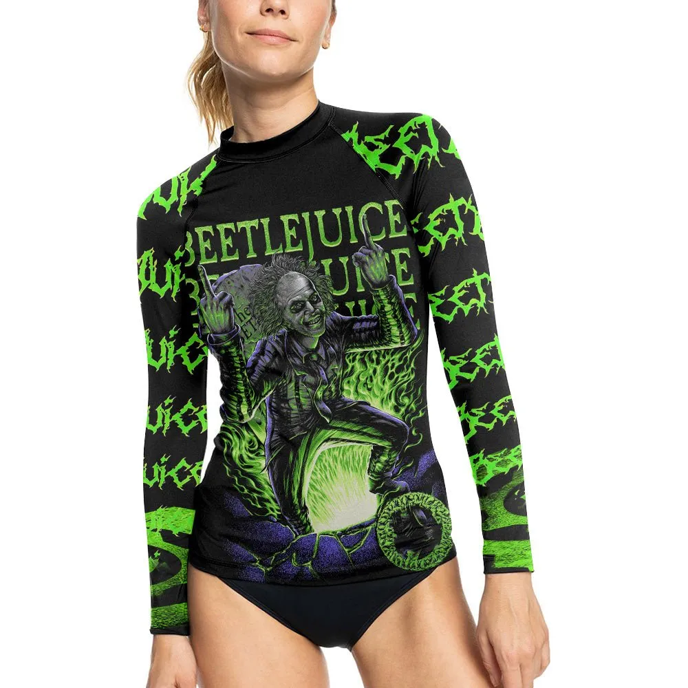 Beetlejuice Is Back Women's Long Sleeve Rash Guard