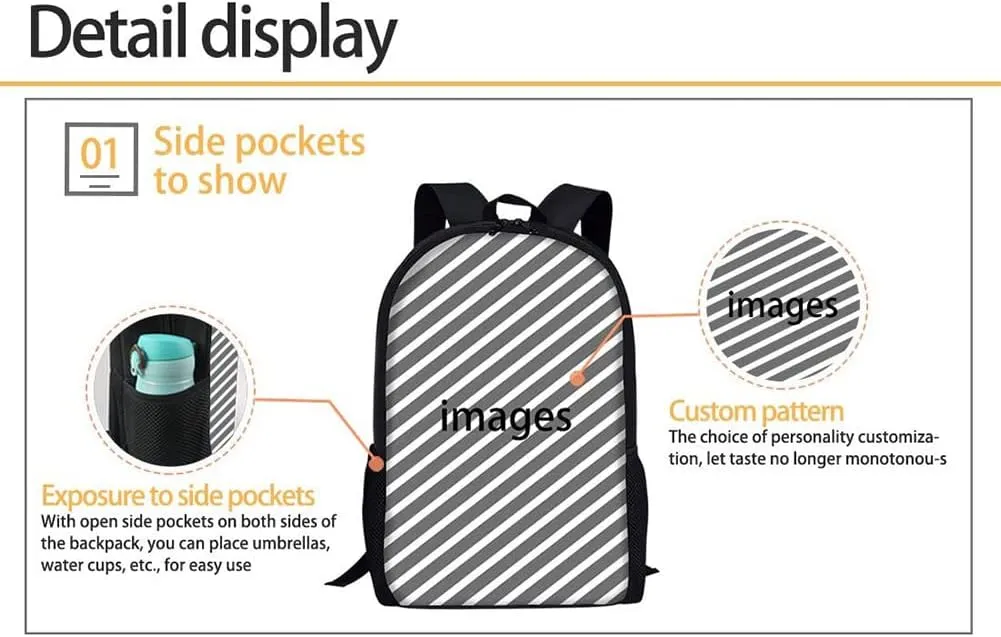 Beginterest Wolf Backpack Bookbags Durable 15.6 Inch Laptop Backpack for Elementary School Students