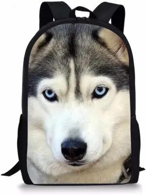 Beginterest Wolf Backpack Bookbags Durable 15.6 Inch Laptop Backpack for Elementary School Students