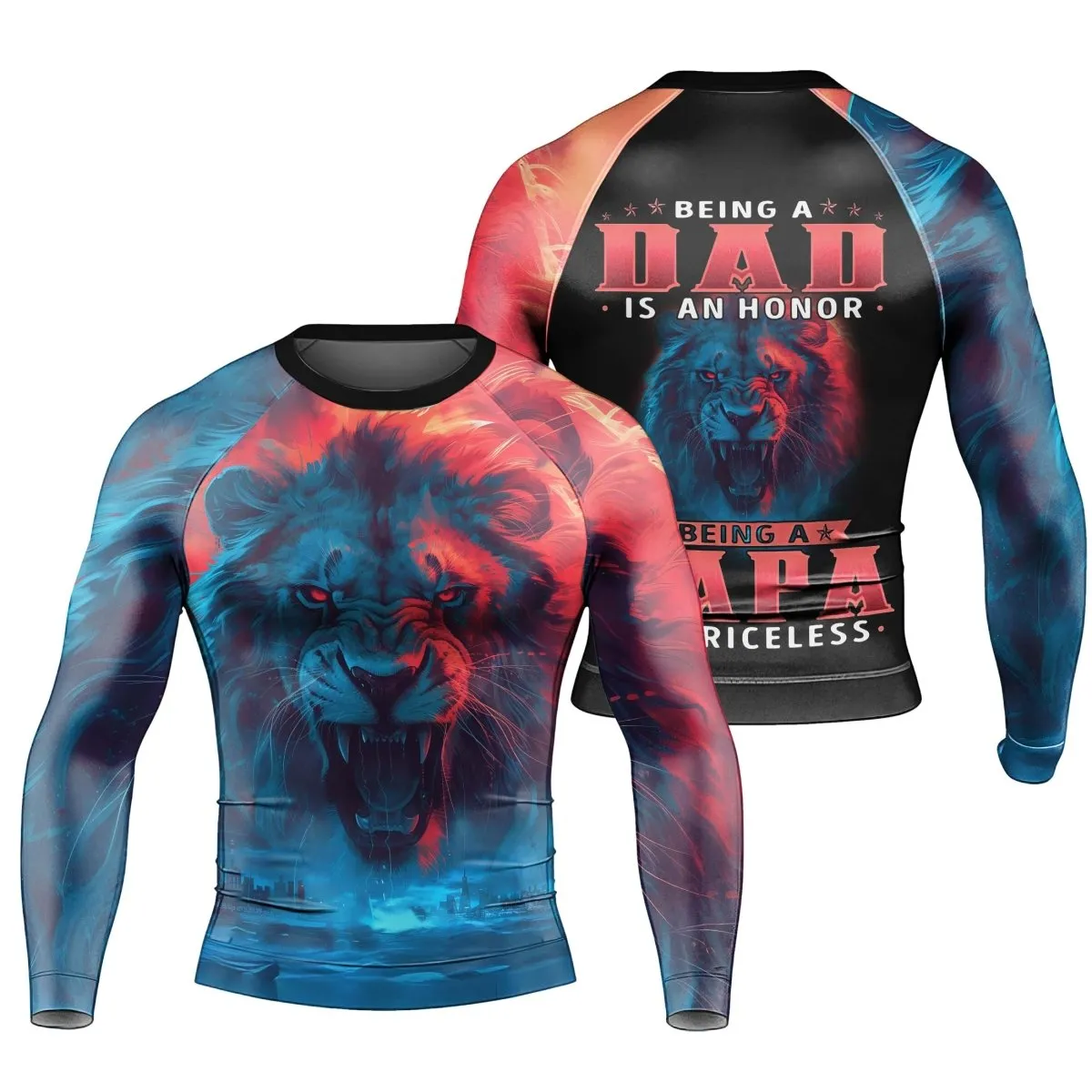 Being A Dad Men's Long Sleeve Rash Guard