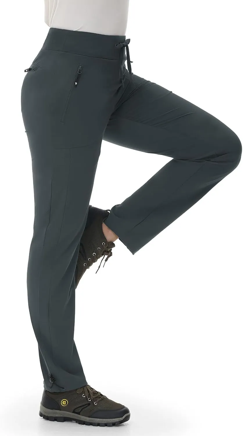 BGOWATU Women's Hiking Pants Lightweight Quick Dry Casual Joggers with Zipper Pockets Athletic Water Resistant Outdoor