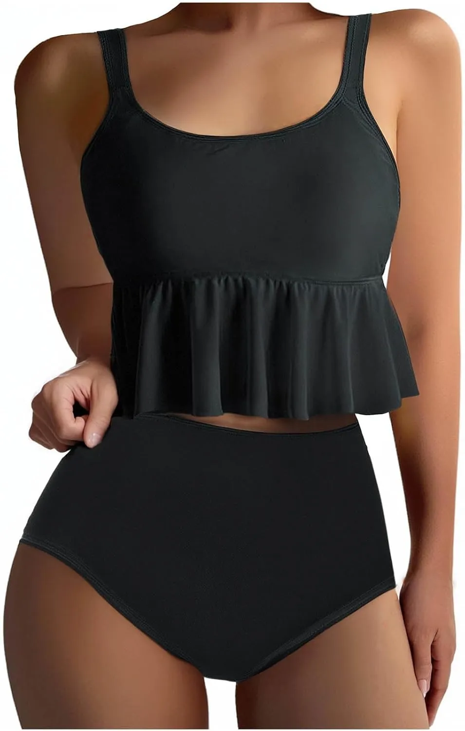 Bikini Set for Women Swimsuits 2025 Ruffle Tops and Floral Bottoms Swim Suit Bathing Suit Two Piece Tankini Swimsuits