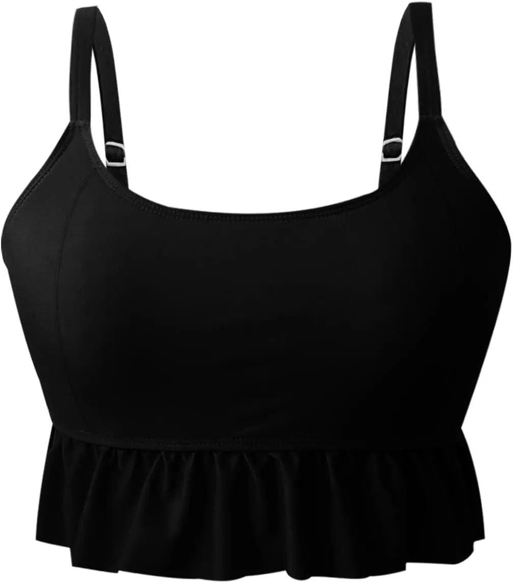 Bikini Set for Women Swimsuits 2025 Ruffle Tops and Floral Bottoms Swim Suit Bathing Suit Two Piece Tankini Swimsuits