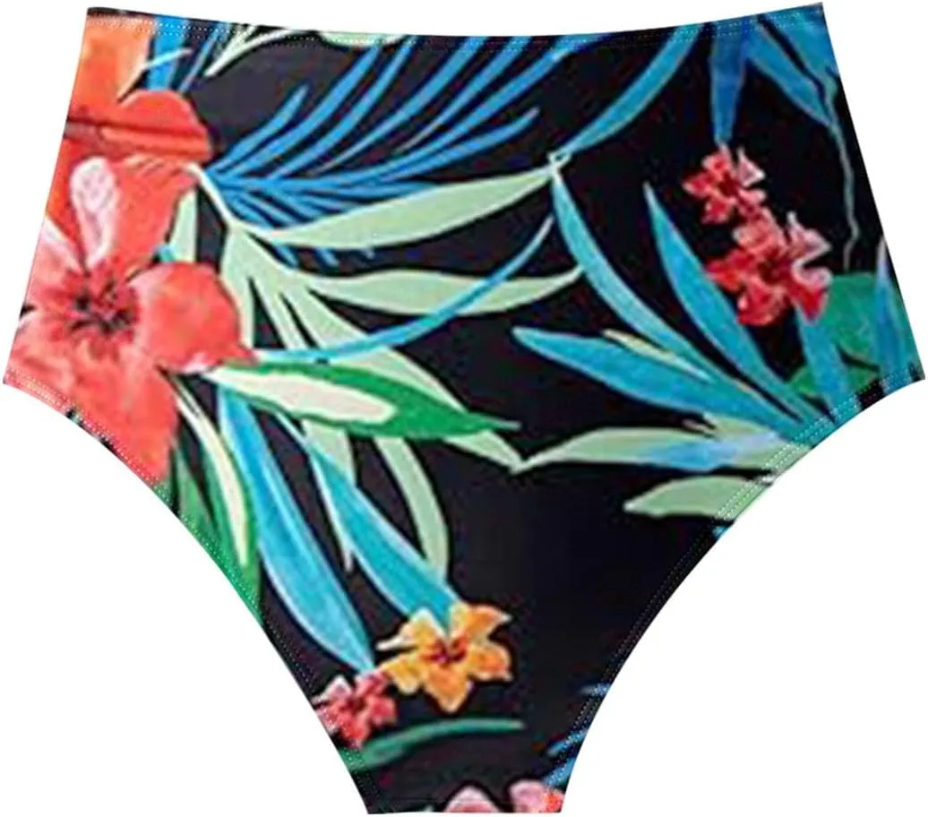 Bikini Set for Women Swimsuits 2025 Ruffle Tops and Floral Bottoms Swim Suit Bathing Suit Two Piece Tankini Swimsuits