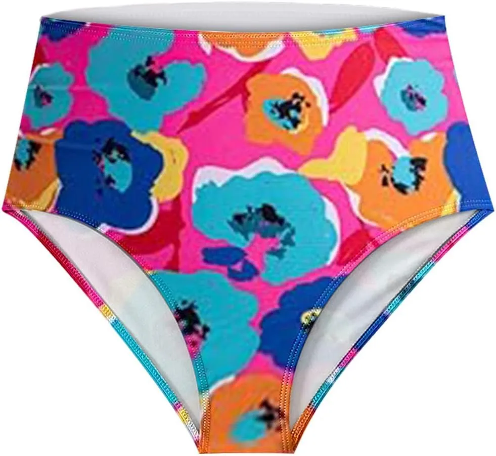 Bikini Set for Women Swimsuits 2025 Ruffle Tops and Floral Bottoms Swim Suit Bathing Suit Two Piece Tankini Swimsuits