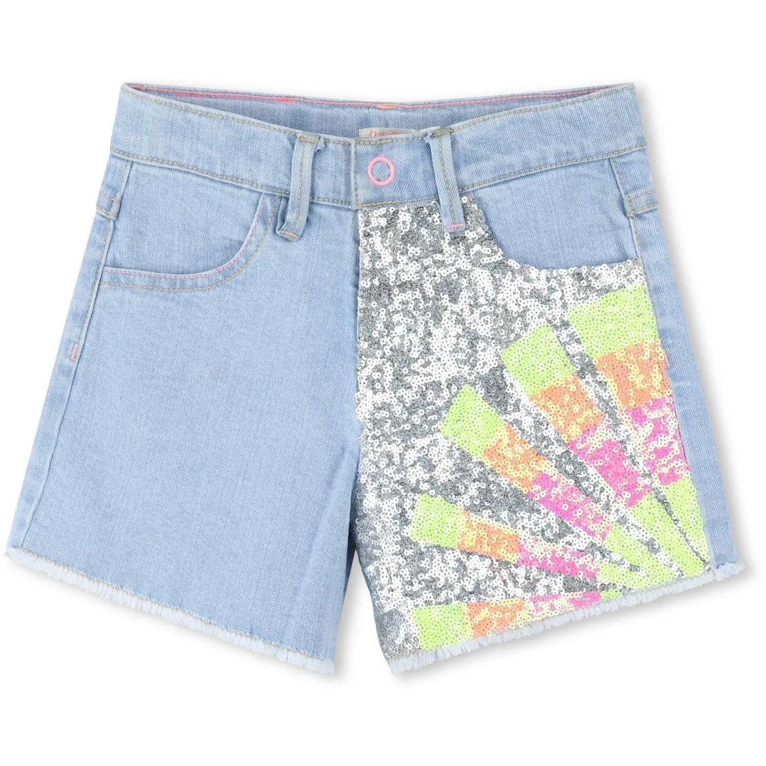 Billieblush Double Stone Bleach Denim Shorts