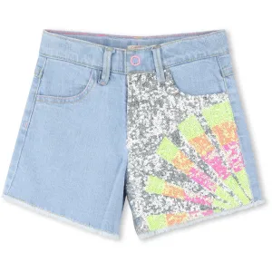 Billieblush Double Stone Bleach Denim Shorts