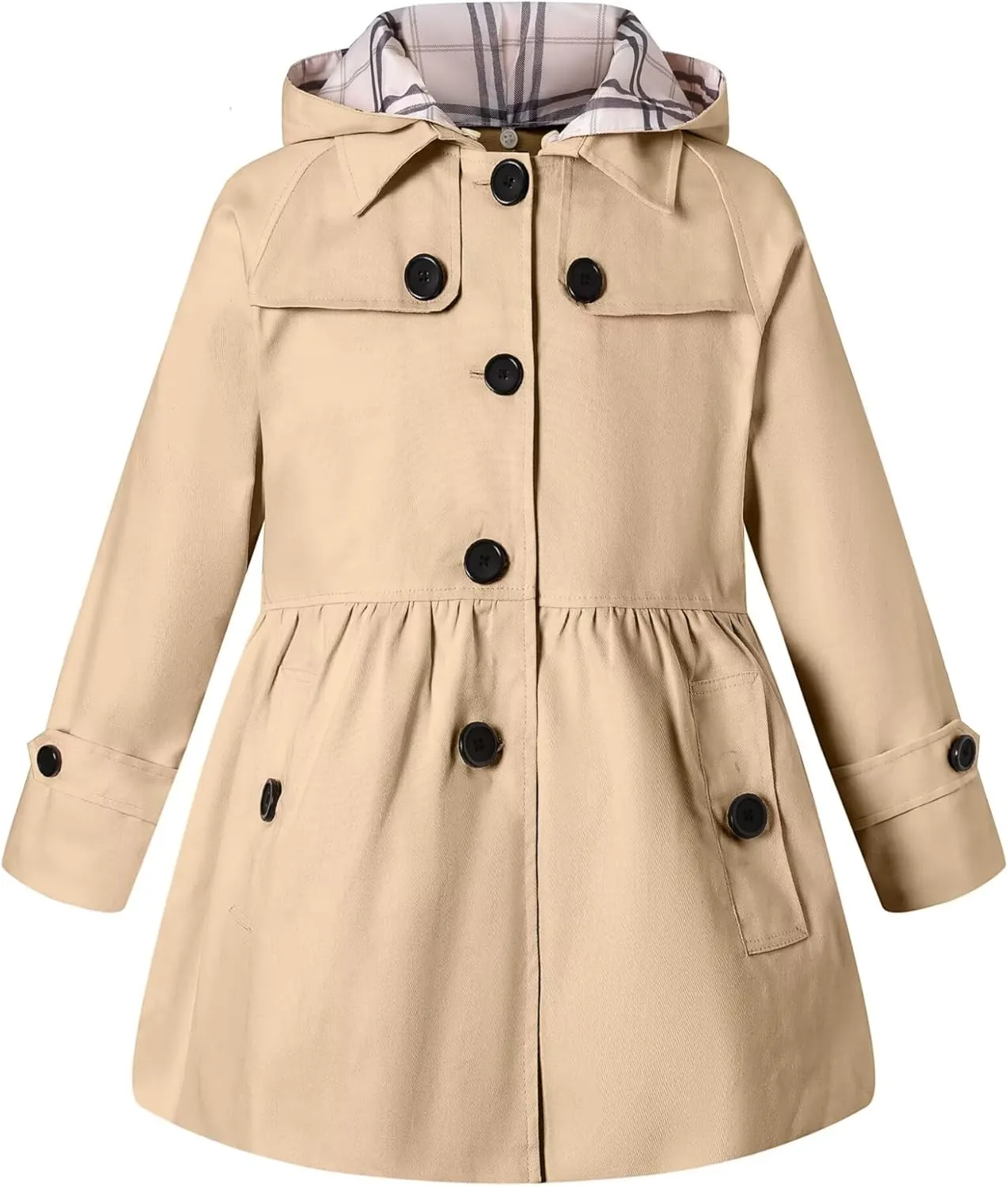 BINPAW Girl's Hooded Trench Coat