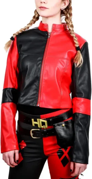 Bioworld Harley Quinn Faux Leather Moto Jacket