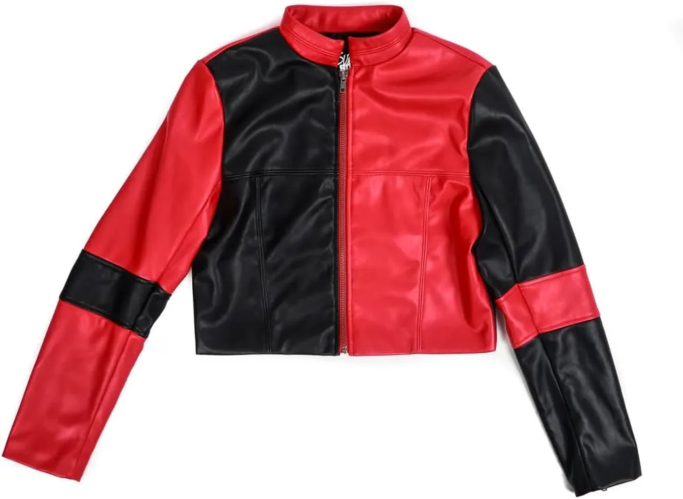 Bioworld Harley Quinn Faux Leather Moto Jacket