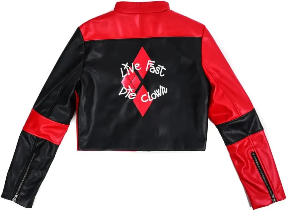 Bioworld Harley Quinn Faux Leather Moto Jacket