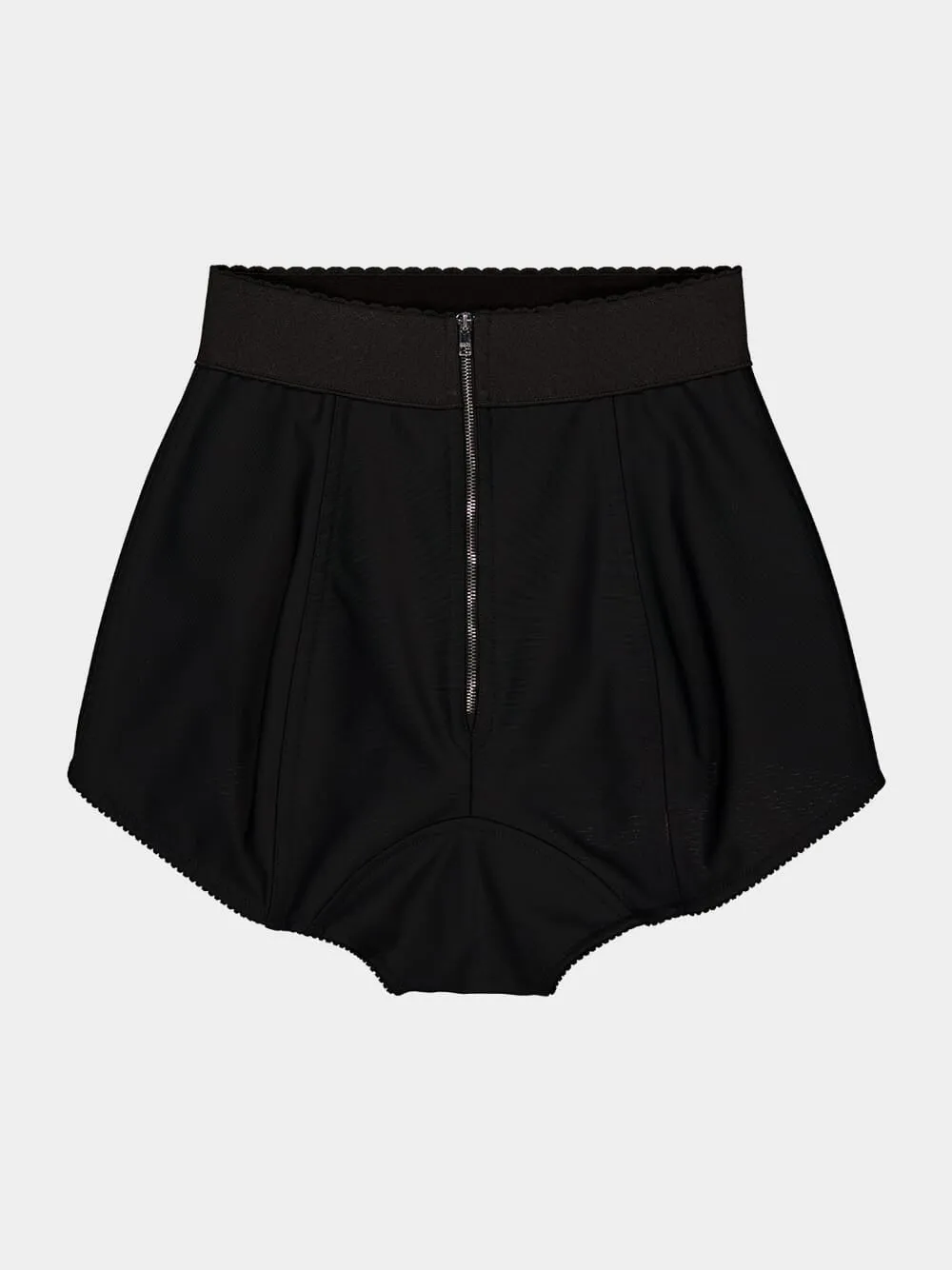 Black High-Waisted Satin Panties Shorts