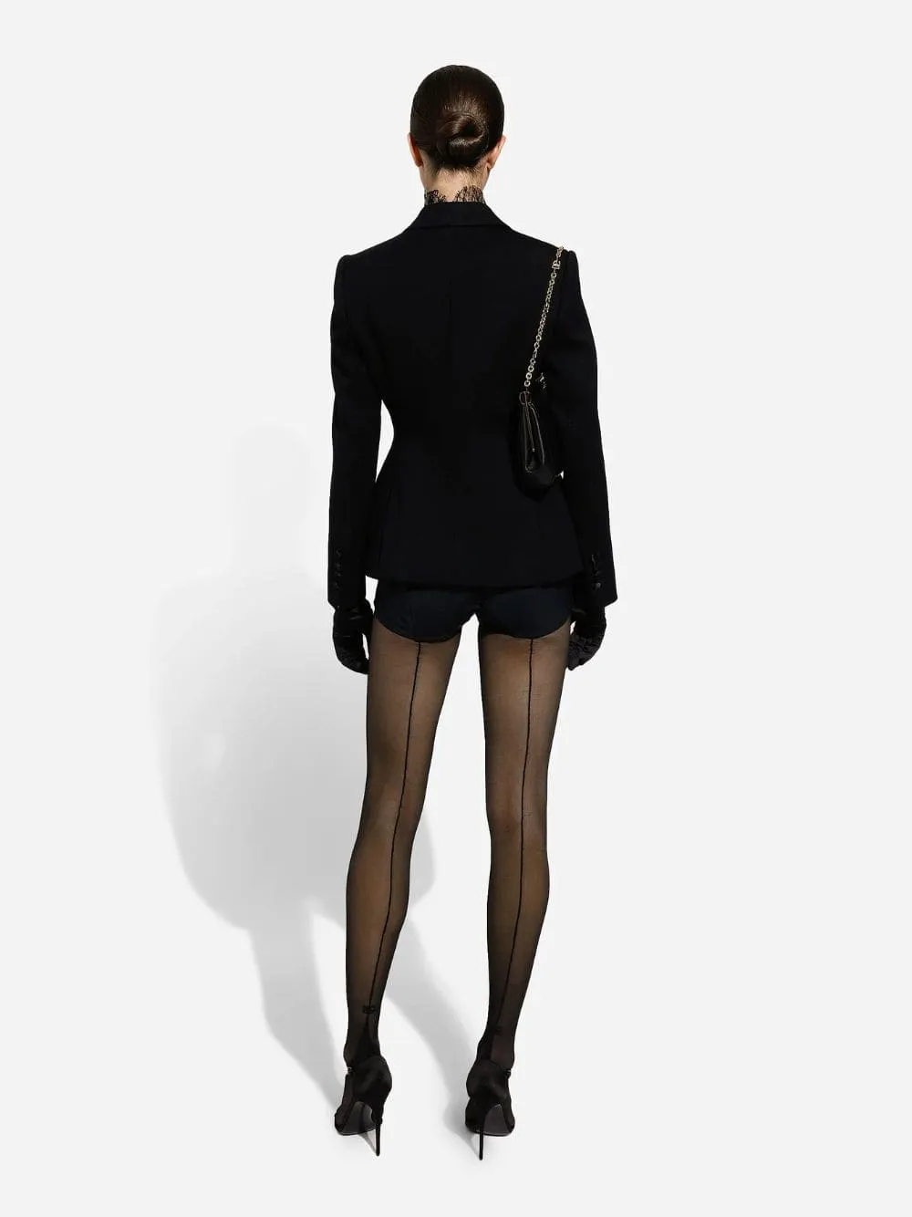Black High-Waisted Satin Panties Shorts