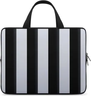 Black White Stripes Laptop Bag Durable Laptop Sleeve Water-Resistant Notebook Bag for Computer Or Tablet
