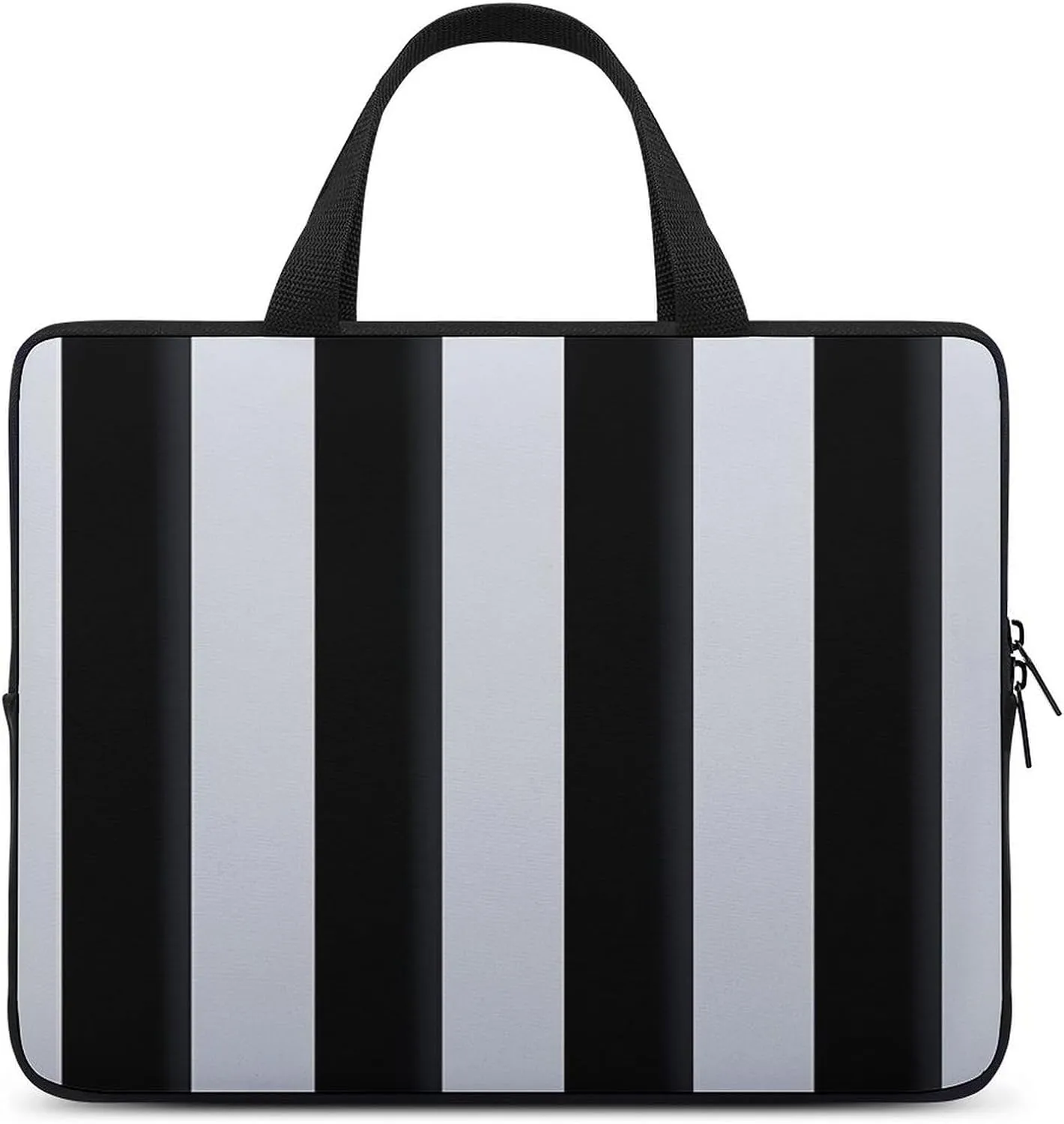 Black White Stripes Laptop Bag Durable Laptop Sleeve Water-Resistant Notebook Bag for Computer Or Tablet