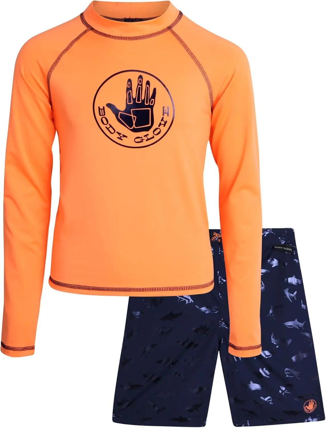 Body Glove Boys Rash Guard Set - UPF 50  Swim Shirt and Bathing Suit Trunks - Swimwear Set for Boys (4-12)