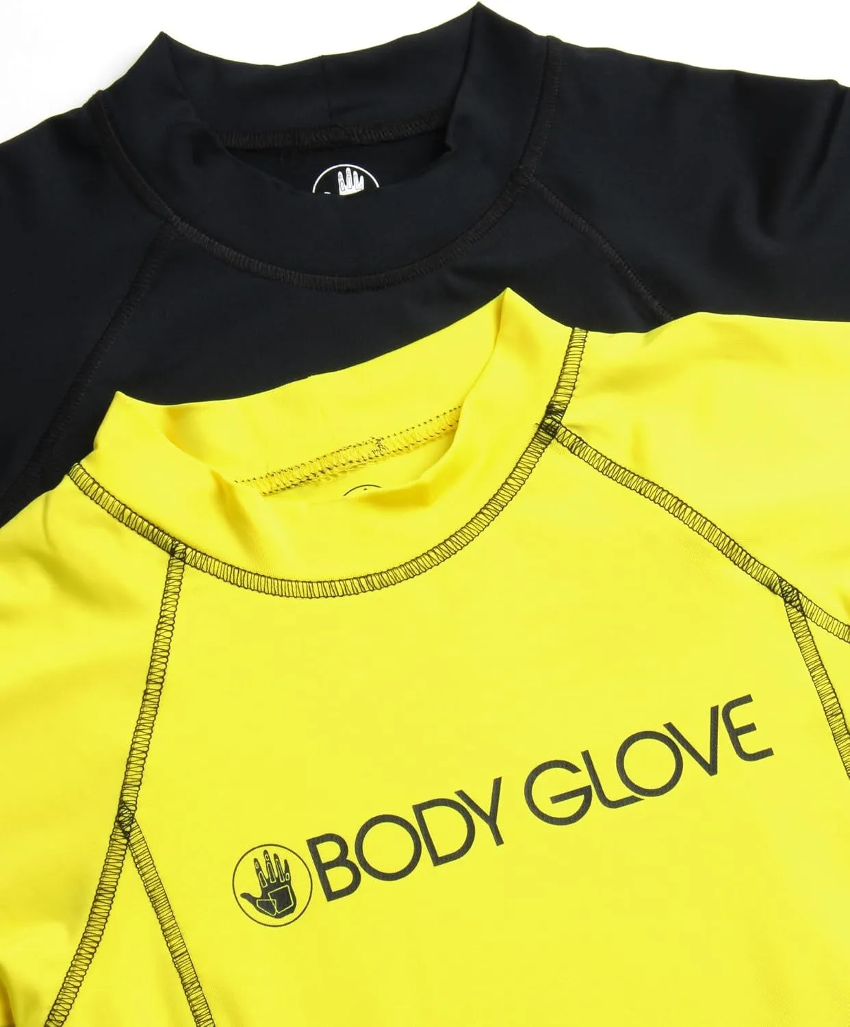 Body Glove Boys Swim Shirt - 2 Pack UPF 50  Quick Dry Sun Protection Short Sleeve Rash Guard for Boys Kids Swimwear (2T-14)
