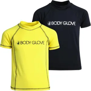 Body Glove Boys Swim Shirt - 2 Pack UPF 50  Quick Dry Sun Protection Short Sleeve Rash Guard for Boys Kids Swimwear (2T-14)