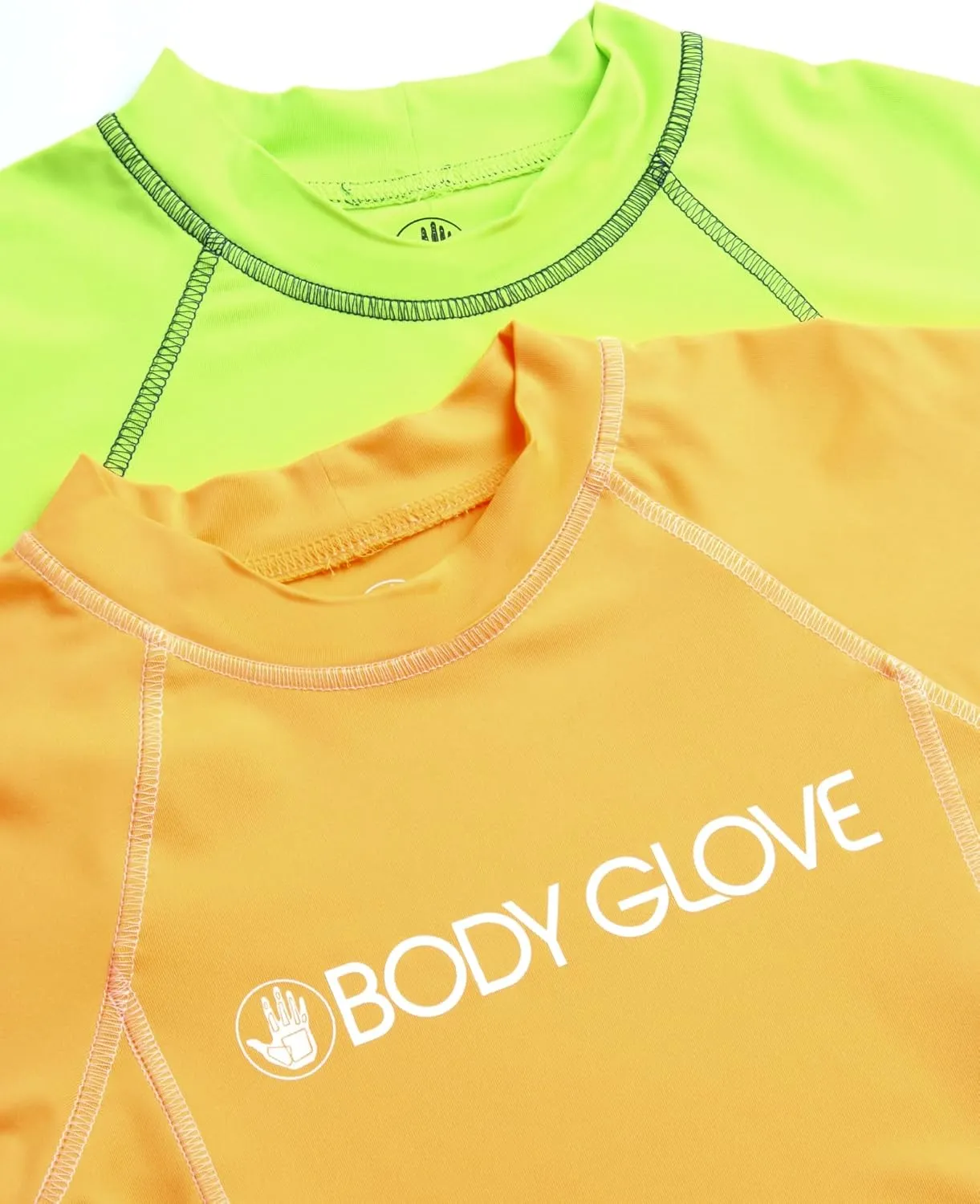 Body Glove Boys Swim Shirt - 2 Pack UPF 50  Quick Dry Sun Protection Short Sleeve Rash Guard for Boys Kids Swimwear (2T-14)