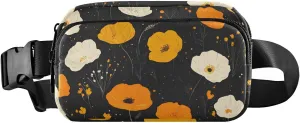 Boho Flowers Fanny Pack Water Resistant, Women Men Waist Pack Sling Bag Purse for Travel Hiking