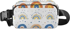 Boho Rainbow Fanny Pack Water Resistant, Women Men Waist Pack Sling Bag Purse for Travel Hiking