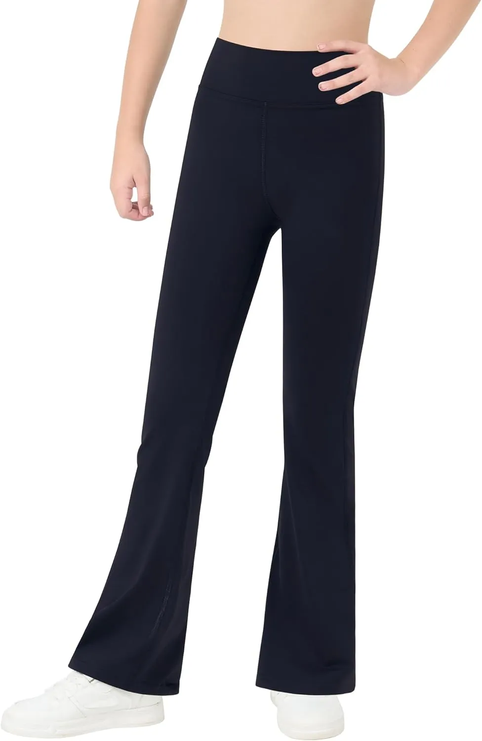 Bootcut Leggings for Girls High Waist Soft Stretch Women Yoga Pants Teen Dance Running Black Pink Dark Blue Maroon White